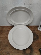 Pair Of lessi Ettore Sottsass Ceramic 36x28.5 cm La Bella Tavola Oval Platters