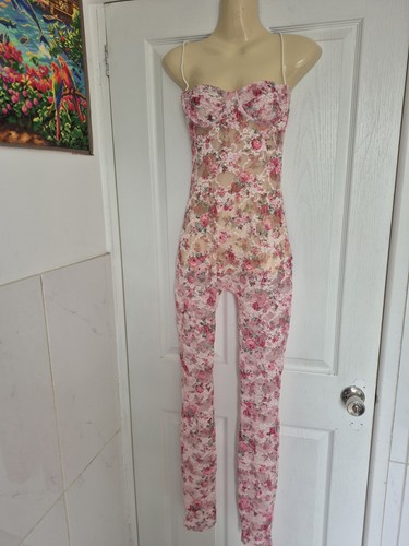 Pink lace jumpsuit size - jumpsuit,