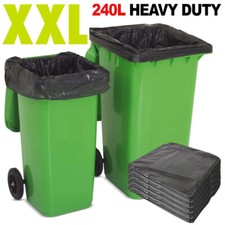 240L Bin Bags Black Heavy Duty Wheelie Refuse Sacks Strong Liners Rubbish Bags