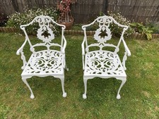 PAIR OF VINTAGE CAST ALUMINIUM CARVER CHAIRS