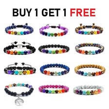 7 Chakra Bracelet Natural Healing Anxiety Gem Stone Reiki Jewellery Bead Gift
