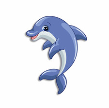 x8 Blue Dolphin Vinyl Decal