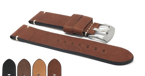22mm distressed leather - 22mm, watch
