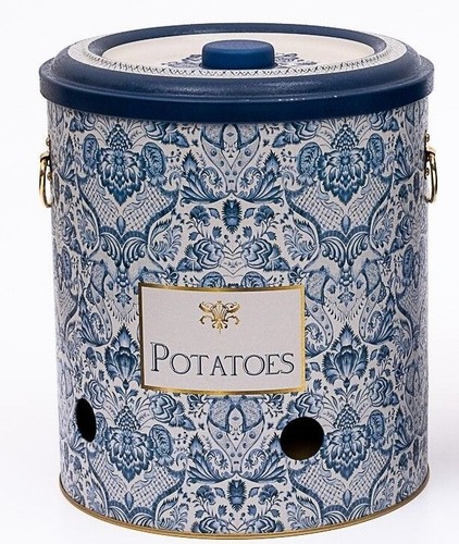 Blue floral canisters tea - blue,