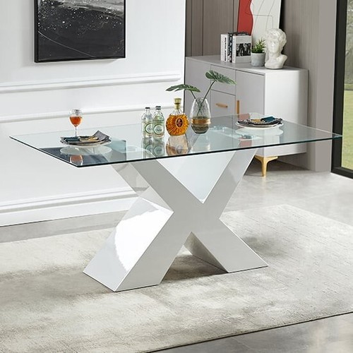 Zanti clear glass dining table - glass,