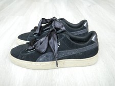 PUMA Basket Suede Girls Trainers Black & Grey Size 4 / 37
