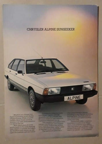 Chrysler alpine sunseeker - alpine,