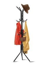 Metal Coat Hanger Stand 12 Hooks Hat Jacket Rack Umbrella Clothes Holder