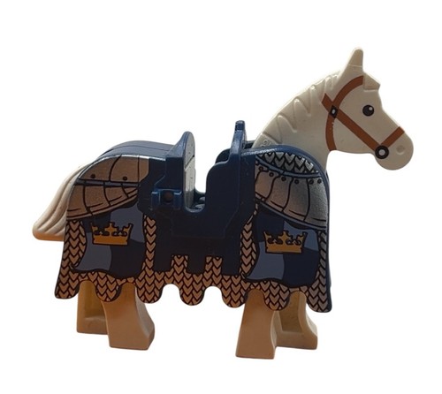 Lego castle horse barding blue - castle,