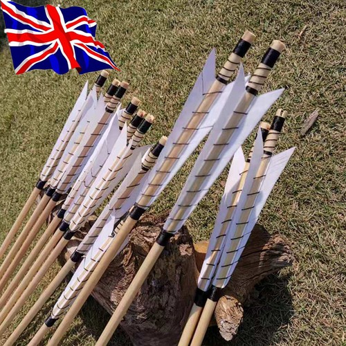 12x wooden arrows feather - 12x,