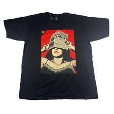 Obey T-Shirt Men's XL Black Short Sleeve News Paper Girl Theme Classic Fit