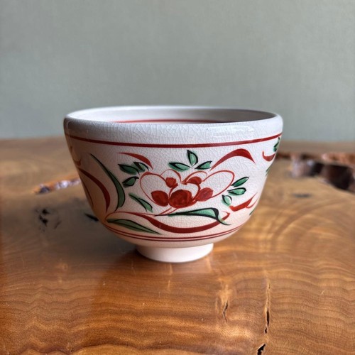 Japanese akae matcha tea bowl - matcha,
