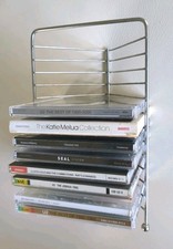 Vintage Freestanding Chrome Wire CD Rack Holds 12 CDs Height 23 cm VGC