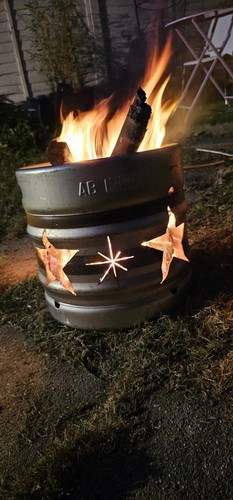 Handmade beer keg fire pit - beer,