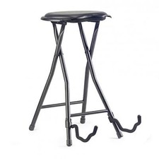 Stagg GIST-300 Foldable Guitar Stool with Stand Black Heavy Duty Chair Throne