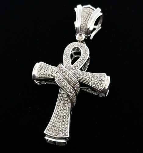 Large 14k white gold ankh - 14k,