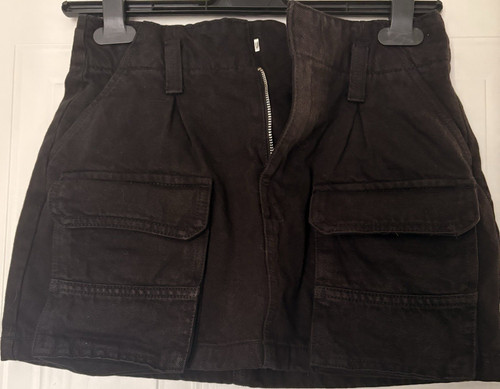 Bershka black cargo canvas - bershka,