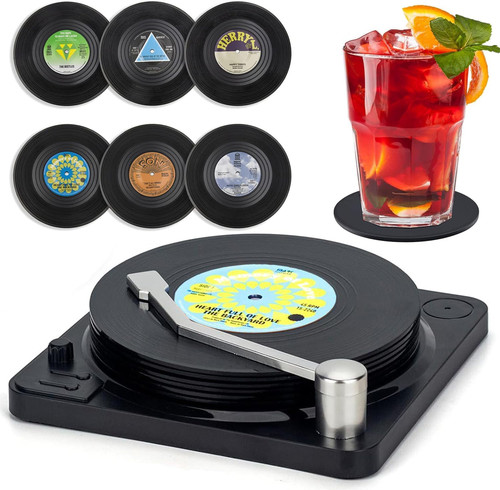 6pcs vinyl record - 6pcs, coasters