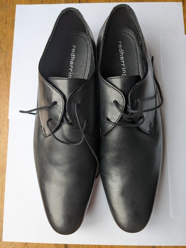 Red herring mens black leather - black,