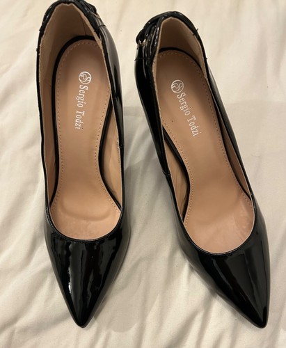 Shiny black stilettos sergio - shiny,
