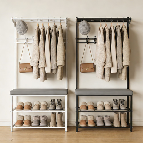 Hall tree with bench - hall, coat