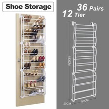 12 Tier 36 Pair Over Door Hanging Shoe Rack Organiser Stand Shelf Holder Storage