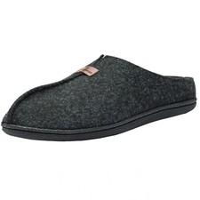 Alpine Swiss Mens Felt Faux Wool Clog Slippers Comfortable Cushion House Shoes
