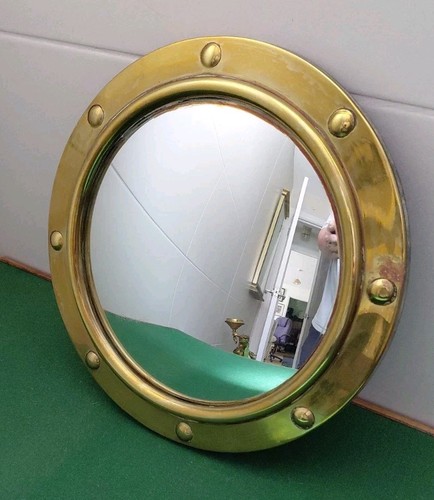 Vintage brass convex porthole - vintage,
