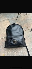 Versace Black Leather Backpack