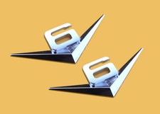 2x V6 emblem badge lettering car sticker logo 3D metal V6 emblem car chrome
