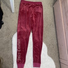 Juicy Couture Pink Velvet Tracksuit Bottoms Girls Size 14-15