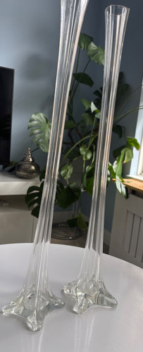 Pair tall glass eiffel - pair,