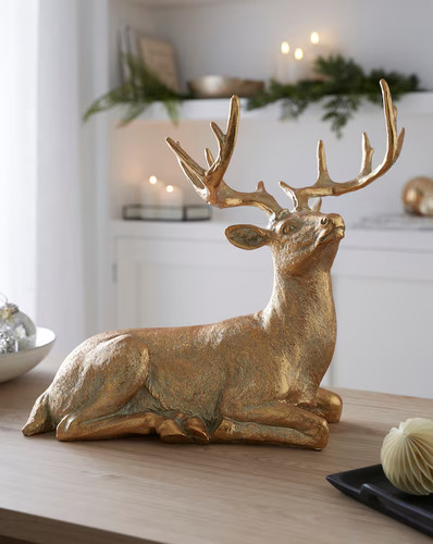 Gold stag ornament - stag, (5024)