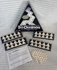 Triominoes Deluxe 2002 Edition Game  Pressman Brass Beads Complete Vintage