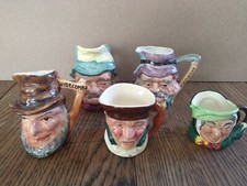Collection of five small  Character Jugs. Kelsboro, Devonia, Sandland, Doulton.