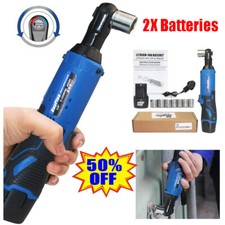 2x Battery Cordless Impact Wrench 3.0A Li-ion Ratchet Rattle Nut Gun 3/8" Drive