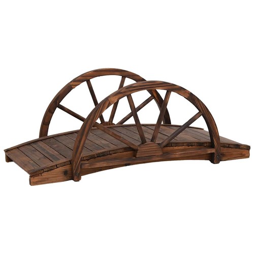 Garden bridge with half wheel - garden, half-wheel