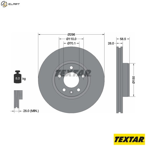 Brake disc 92057700 - 92057700, for