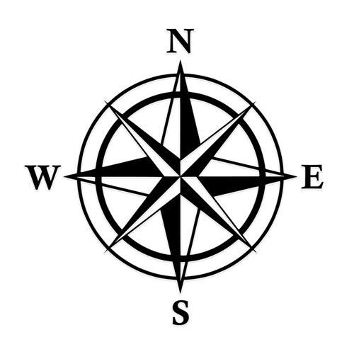 Compass decal sticker camper - decal,