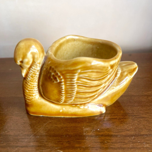 Vintage ceramic swan planter - vintage,