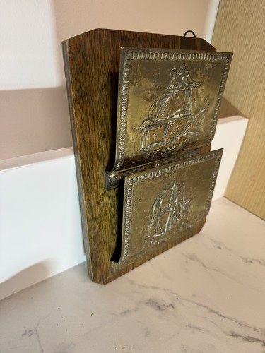 Vintage brass ship wall letter - brass,