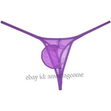 Men's Liquid Stretch Micro Thong Underwear See-through Mesh G Strings Colors 