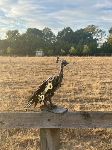 Handmade scrap metal peacock - handmade,