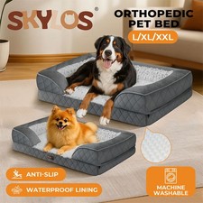 Skylos Orthopedic Pet Bed Dog Memory Foam Cushion Calming Mat Washable Large