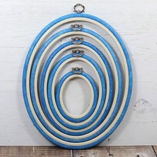 Nurge Embroidery Flexi Hoop Cross Stitch Oval Display Blue in 5 Sizes