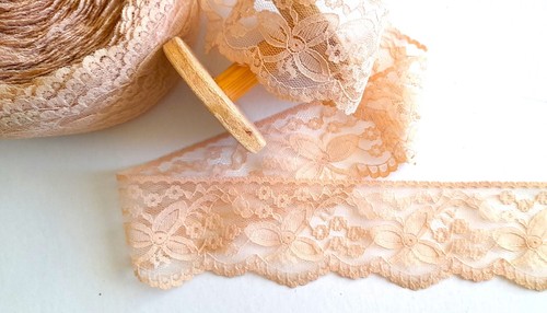 Blush lace 5cm vintage - blush,