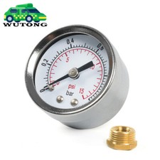 Universal Fuel Pressure Gauge 0-15psi Oil Pressure Gauge 1/8" NPT 3/8" NPT