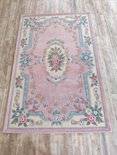 Pink Wool Tufted Area Rug