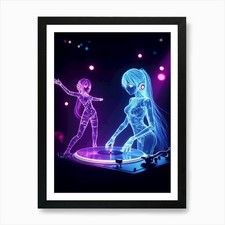 Virtual Dj Art Print Framed