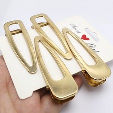 4pcs Elegant Gold Tone Duckbill Hair Clips –Teardrop Alligator Clips for Women